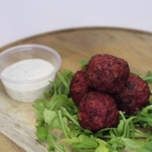 Beetroot Falafel & Tzatziki Platter (Vegetarian)