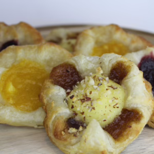 Selection of mini vegan Danish pastries