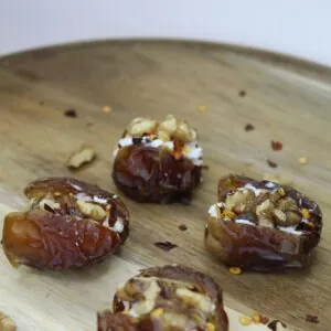 Goats Cheese & Walnut Stuffed Date