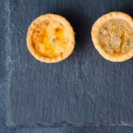 Mini savoury canapés on slate platter